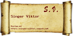 Singer Viktor névjegykártya